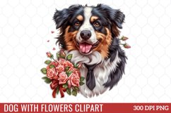 Dog With Flowers Clipart Product Image 1