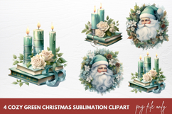 Cozy Green Christmas Clipart Sublimation Product Image 1
