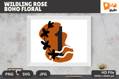 Wildling Rose Boho Floral Monogram Product Image 1