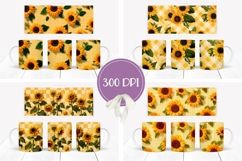 Sunflowers Mug Wrap Designs, Yellow Mug Template Product Image 2