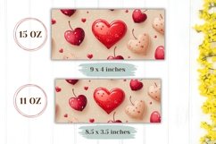 Cartoon Cherry Mug Template, Love Hearts Mug Wrap Design Product Image 2