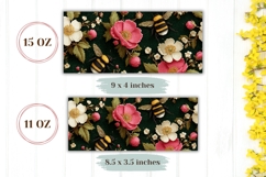 Bee Mug Design, Summer Mug Sublimation, Floral Mug Template Product Image 2