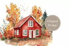 Watercolor Autumn Tumbler Design, Fall Tumbler Template Product Image 2