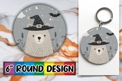 Autumn Bear Halloween Round Design Sublimation Product Image 1