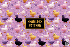 Cute Ducklings Pattern Digital Paper Product Image 2