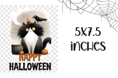 Spooky Halloween Cat Towel, Cartoon Halloween Sublimation Product Image 2