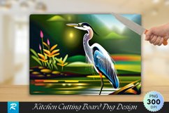Heron Cutting Board Sublimation Design Product Image 1