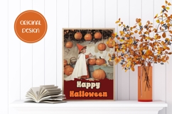 Vintage Halloween Greeting Card, Halloween Pumpkins Wall Art Product Image 2