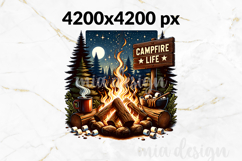 Campfire Life PNG, Night Camping &amp; S'mores Sublimation Product Image 2