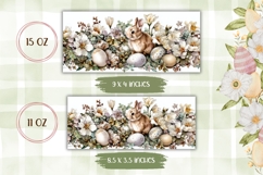 Easter Bunny Mug, Cartoon Flowers Mug Template Product Image 2