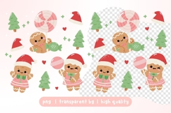 Cute Gingerbread Christmas Can Glass Wrap PNG Libbey glass Product Image 3