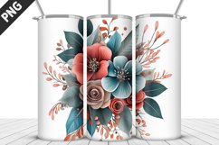 3D Flowers Tumbler Wrap | Sublimation Design | Tumble PNG Product Image 3