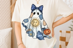 Celestial Patchwork Ghost Sublimation PNG, Boho Ghost Png. Product Image 2