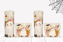 Floral Ghost Tumbler, Halloween Bats Tumbler Wrap Product Image 2
