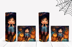 3D Halloween Witch Tumbler, Colorful Pumpkins Halloween PNG Product Image 2