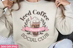 Iced Coffee Social Club PNG, Coquette Bow Positive Fun Product Image 1