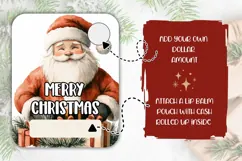 Watercolor Santa Claus Money Card, Christmas Gift Cards Product Image 2
