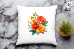 Bright Orange &amp; Yellow Watercolor Flower Bouquets PNG Product Image 3