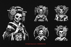 10 Bundle Dark Art Geisha Girl Japanese Anime Rose Women Product Image 3