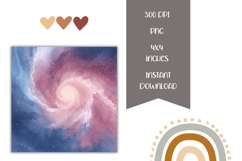 Watercolor Space Square Coasters, Cosmic Square Coaster Product Image 2