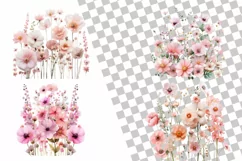 Pink blossoms, Watercolor flower, Floral clipart Product Image 2
