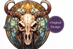 Cow Skull Tumbler Wrap Design, Bull Skull Sublimation PNG Product Image 2