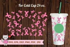 Pink Ribbon svg for Full Wrap Venti Cold Cup 24 oz Product Image 1