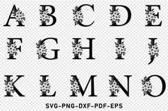 Monogram Flowers Alphabet Letters SVG Laser Cut Files Product Image 2