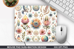 Flower Mouse Pad Sublimation, Easter Mouse Pad PNG Design Product Image 1