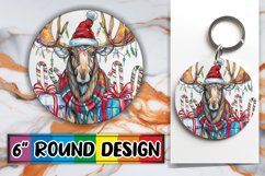 Holiday Watercolor Round Design for Sublimation PNG Product Image 1