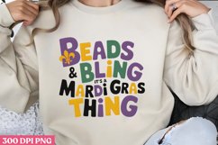 Beads &amp; bling, it&#039;s a Mardi PNG, Mardi Gras Sublimation PNG Product Image 1
