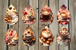 Coffee is my love | 8 Teardrop earring Sublimation designs Product Image 2