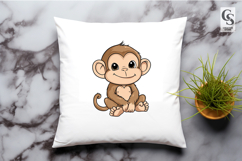Cute Baby Monkey Clipart Sublimation PNG Product Image 2