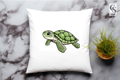 Cute Baby Sea Turtle Clipart Sublimation PNG Product Image 2