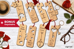 Valentine's Day Couple Bookmarks SVG Bundle | Laser Cut Product Image 2