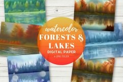 Forest & Lake Scenes Watercolor Paper Nature Lover Camping Product Image 1
