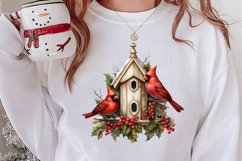 Christmas Cardinal Watercolor Clipart, Christmas Cardinal Product Image 2