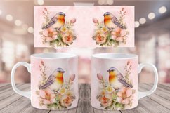 Birds and Flowers Mug Sublimation | Coffee Cup Wrap Bundle Product Image 3