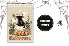 Watercolor Halloween Garden Flag, Welcome Garden Flag Print Product Image 2