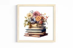 Watercolor Vintage Old Books clipart, Watercolor Clipart Product Image 2