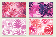 Pink Tropical Leaves Cutting Boards sublimation Design Product Image 2