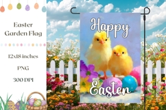Welcome Garden Flag Design, Happy Easter Garden Flag Product Image 1