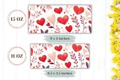 Floral Mug Template, Love Hearts Mug Sublimation Product Image 2