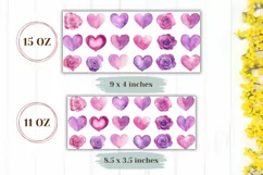 Watercolor Heart Mug Design, Purple Love Hearts Mug Product Image 2