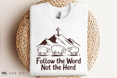 Follow The Word Sheep Christian Drawing Sublimation PNG Product Image 3