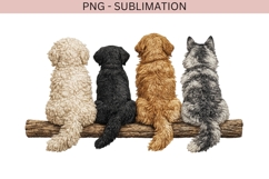 Dog Lovers PNG | Dogs Sitting Back View Clipart | Cute Pet Product Image 2