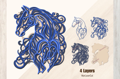 Multilayer Horse Laser Cut 3D File Mandala SVG Decorative DX Product Image 2