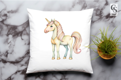 Watercolor Pastel Unicorn Clipart Sublimation PNG Product Image 2