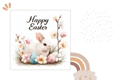 Happy Easter Pillow Print, Cute Flowers Pillow Sublimation Product Image 2