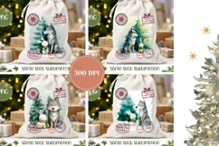 Cartoon Christmas Wolf Santa Sack, Christmas Santa Sack PNG Product Image 2